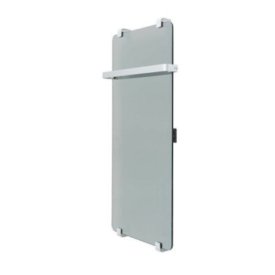 Полотенцесушитель электрический Allen Brau Infinity 00288919, ширина 44 см, высота 100 см, рейлинг, крепление, зеркальное стекло/серебро браш