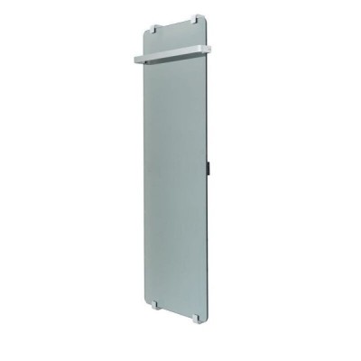 Полотенцесушитель электрический Allen Brau Infinity 00288921, ширина 44 см, высота 140 см, рейлинг, крепление, зеркальное стекло/серебро браш