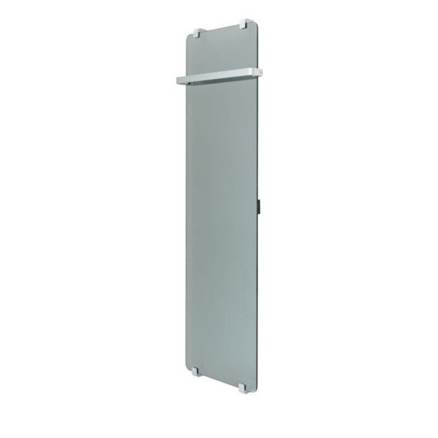 Полотенцесушитель электрический Allen Brau Infinity 00288922, ширина 44 см, высота 160 см, рейлинг, крепление, зеркальное стекло/серебро браш