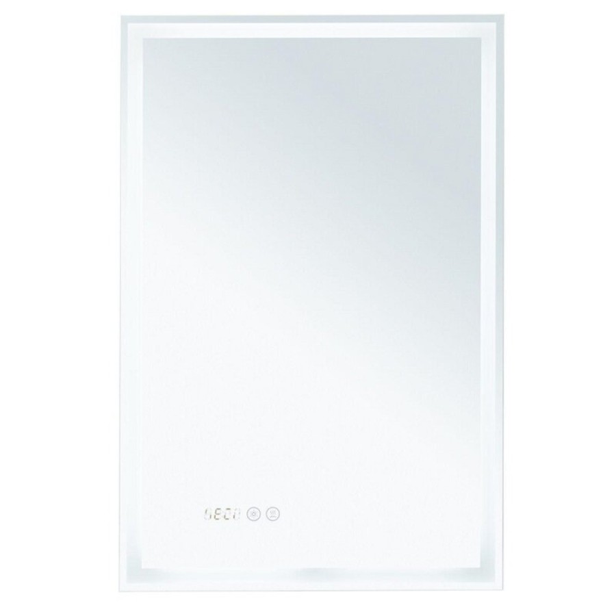 Зеркало Aquanet Оптима 288962, 50 см, с LED подсветкой, часами, цвет белый матовый