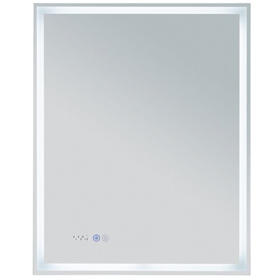 Зеркало Aquanet Оптима 288963, 60 см, с LED подсветкой, часами, цвет белый матовый