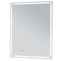 Зеркало Aquanet Оптима 288963, 60 см, с LED подсветкой, часами, цвет белый матовый
