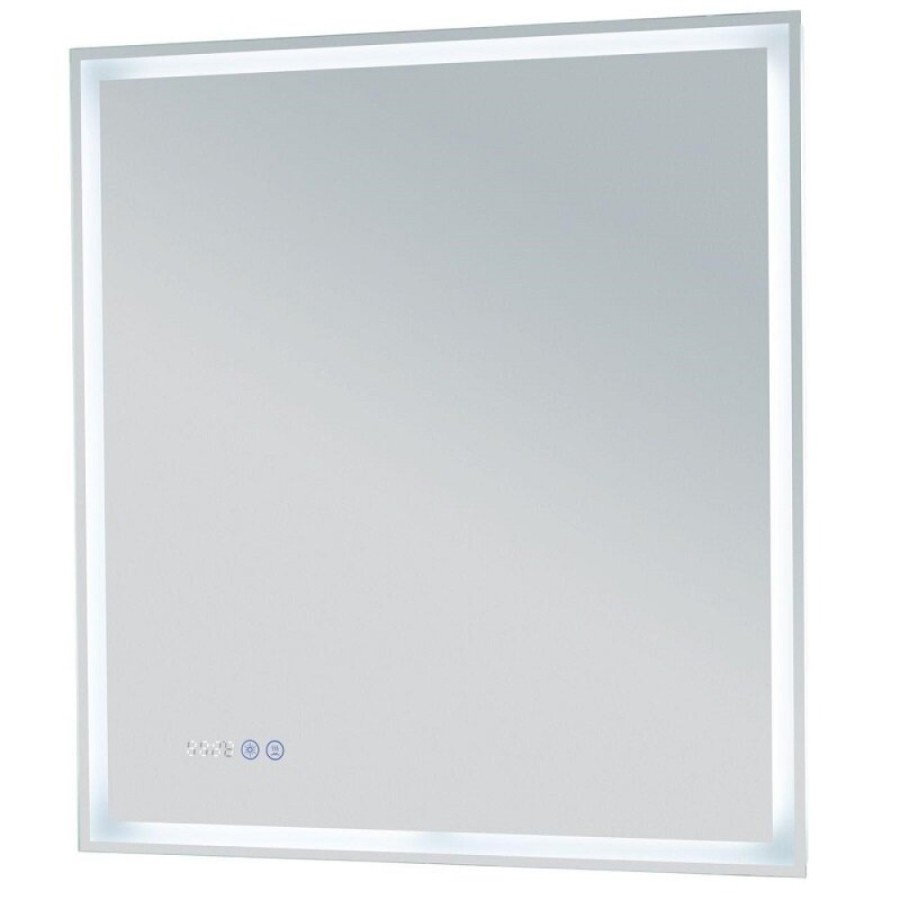 Зеркало Aquanet Оптима 288964, 70 см, с LED подсветкой, часами, цвет белый матовый