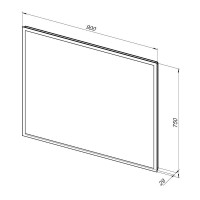 Зеркало Aquanet Оптима 288966, 90 см, с LED подсветкой, часами, цвет белый матовый