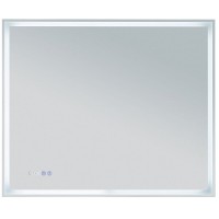 Зеркало Aquanet Оптима 288966, 90 см, с LED подсветкой, часами, цвет белый матовый