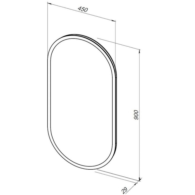Зеркало Aquanet Монте 288969, 45 см, с LED подсветкой, часами, цвет белый матовый
