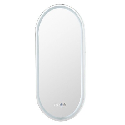Зеркало Aquanet Монте 288969, 45 см, с LED подсветкой, часами, цвет белый матовый