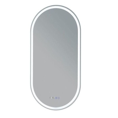 Зеркало Aquanet Монте 288970, 50 см, с LED подсветкой, часами, цвет белый матовый