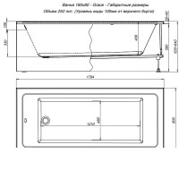 Ванна акриловая Aquanet Grace 292067, 180 х 80 см, цвет белый