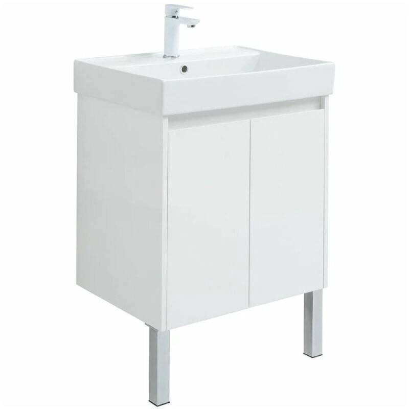 Тумба под раковину Aquanet Nova Lite 298847, 60 см, цвет белый глянец