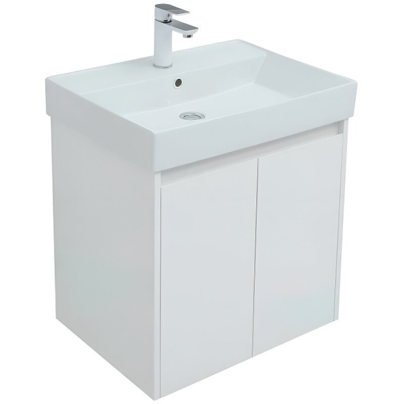 Тумба под раковину Aquanet Nova Lite 298847, 60 см, цвет белый глянец