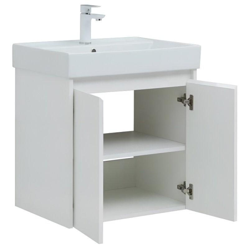 Тумба под раковину Aquanet Nova Lite 298847, 60 см, цвет белый глянец