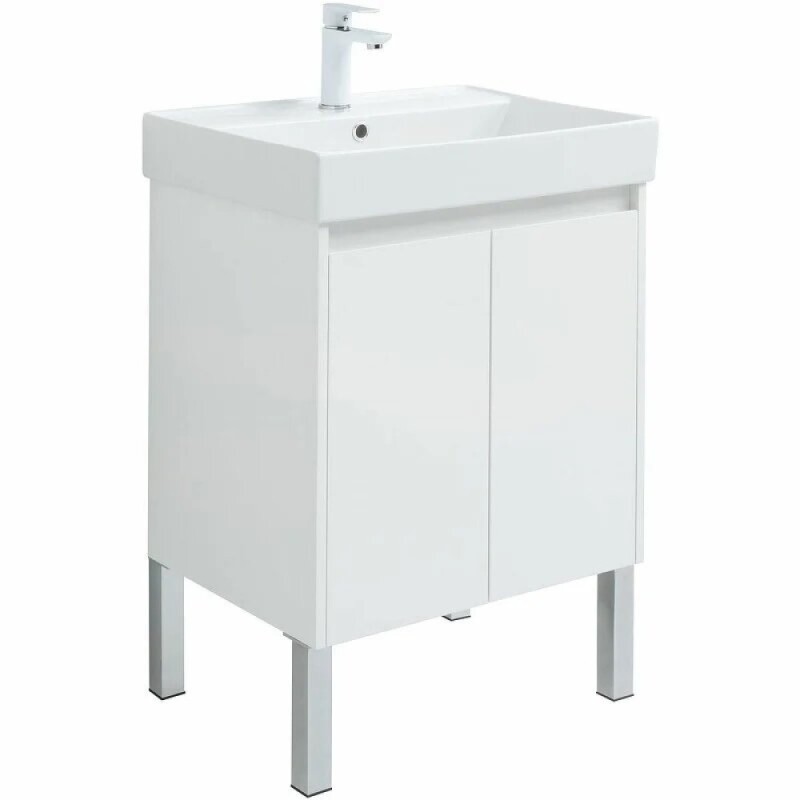 Тумба под раковину Aquanet Nova Lite 298847, 60 см, цвет белый глянец