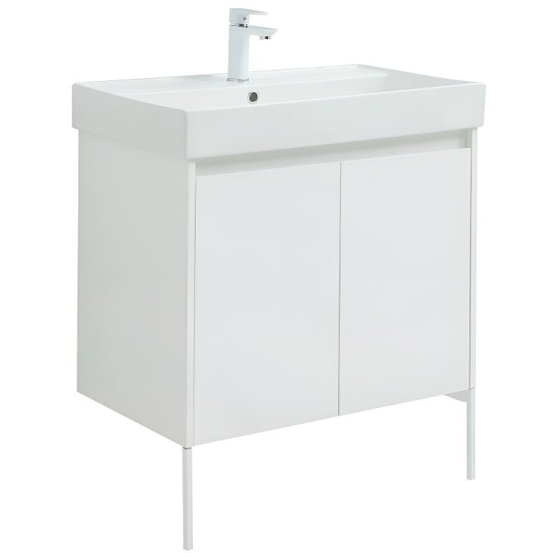 Тумба под раковину Aquanet Nova Lite 298850, 75 см, цвет белый глянец