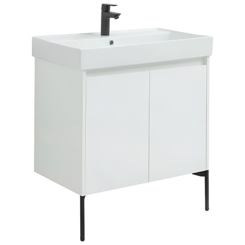 Тумба под раковину Aquanet Nova Lite 298850, 75 см, цвет белый глянец