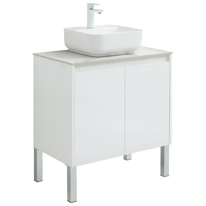 Тумба под раковину Aquanet Nova Lite 298850, 75 см, цвет белый глянец