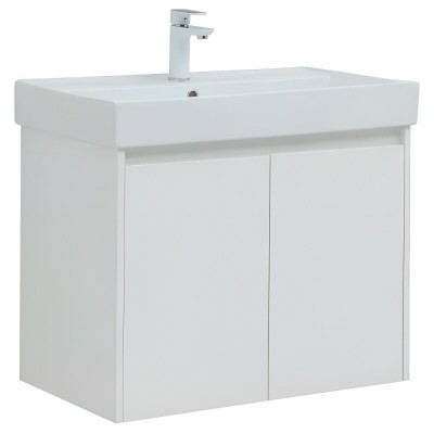 Тумба под раковину Aquanet Nova Lite 298850, 75 см, цвет белый глянец