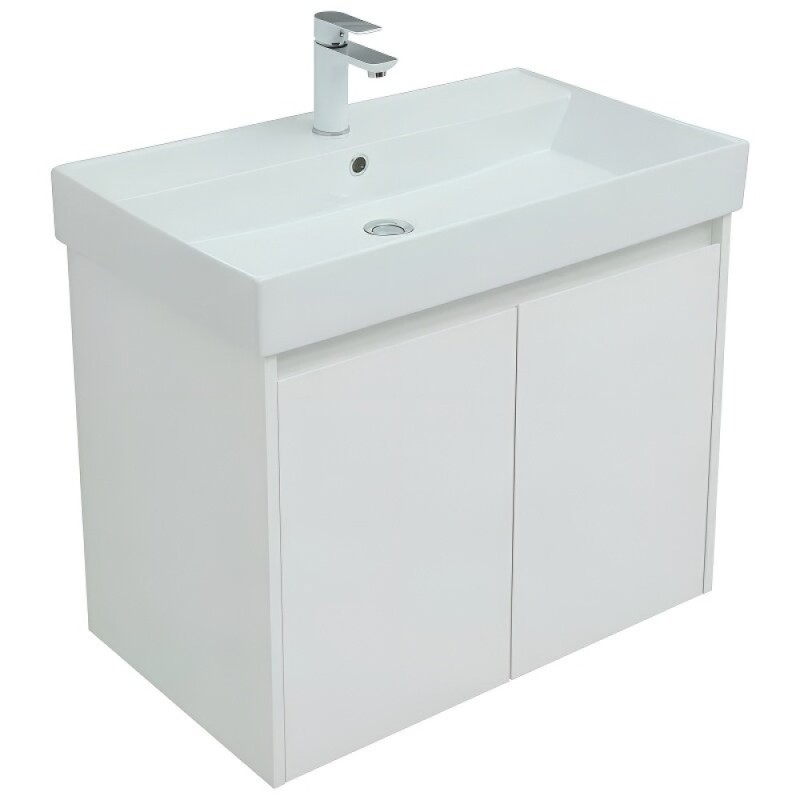 Тумба под раковину Aquanet Nova Lite 298850, 75 см, цвет белый глянец