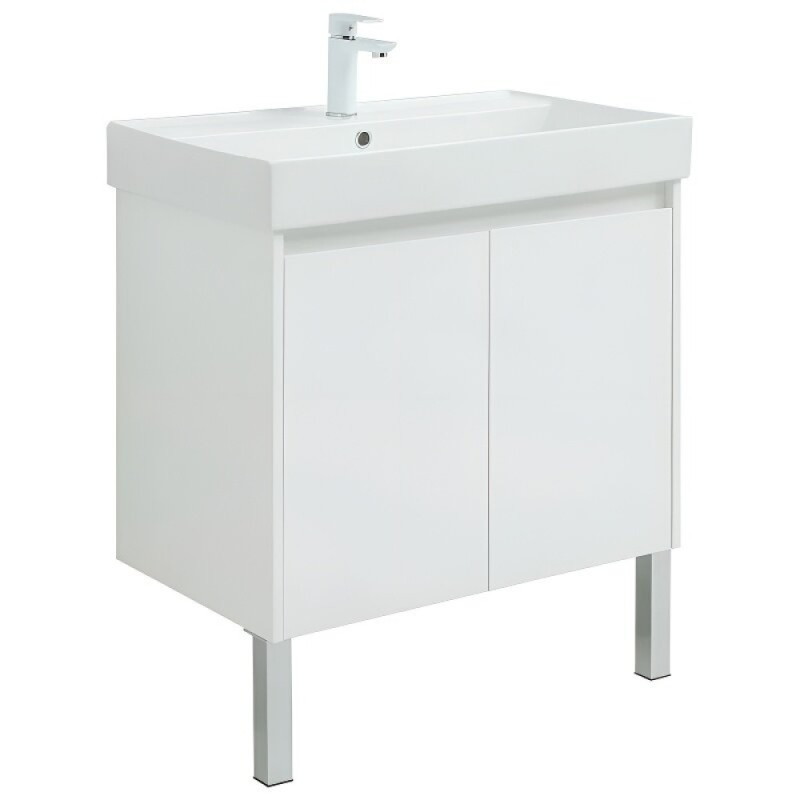 Тумба под раковину Aquanet Nova Lite 298850, 75 см, цвет белый глянец