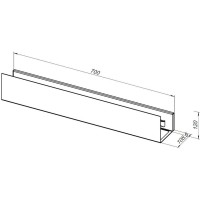Полка Aquanet Магнум 302221, 70 х 12 см, с крючками, черный матовый
