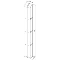 Полка Aquanet Магнум, вертикальная, 15 х 130 см, черный матовый, 302227