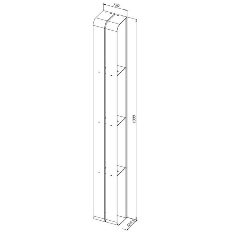 Полка Aquanet Магнум, вертикальная, 15 х 130 см, черный матовый, 302227