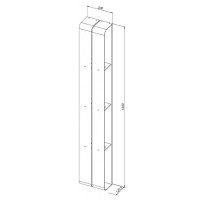 Полка Aquanet Магнум 302228, вертикальная, 20 х 130 см, черный матовый