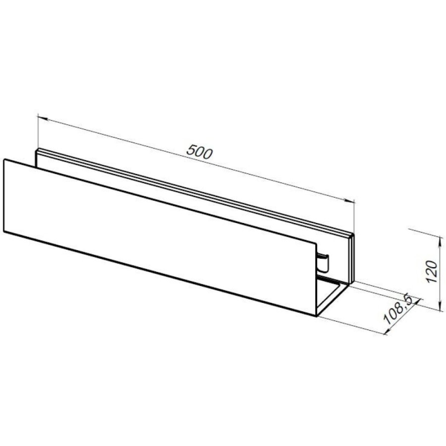 Полка Aquanet Магнум, 50 х 12 см, с крючками, белый матовый, 302232
