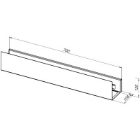Полка Aquanet Магнум, 70 х 12 см, с крючками, белый матовый, 302233