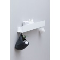 Полка Aquanet Магнум, 90 х 12 см, с крючками, белый матовый, 302234