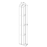 Полка Aquanet Магнум, вертикальная 15 х 130 см, белый матовый, 302239