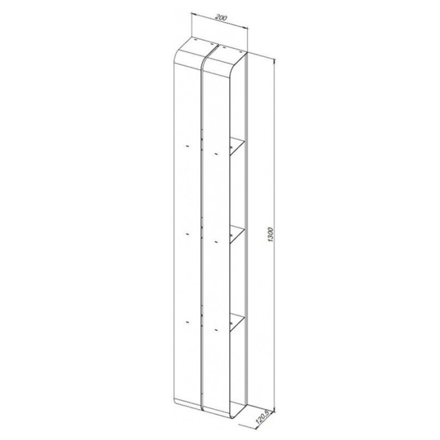 Полка Aquanet Магнум 302240, вертикальная, 20 х 130 см, белый матовый