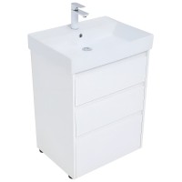 Тумба под раковину Aquanet Nova Lite 302469, 60 см, напольная, цвет белый глянец