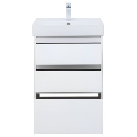 Тумба под раковину Aquanet Nova Lite 302469, 60 см, напольная, цвет белый глянец