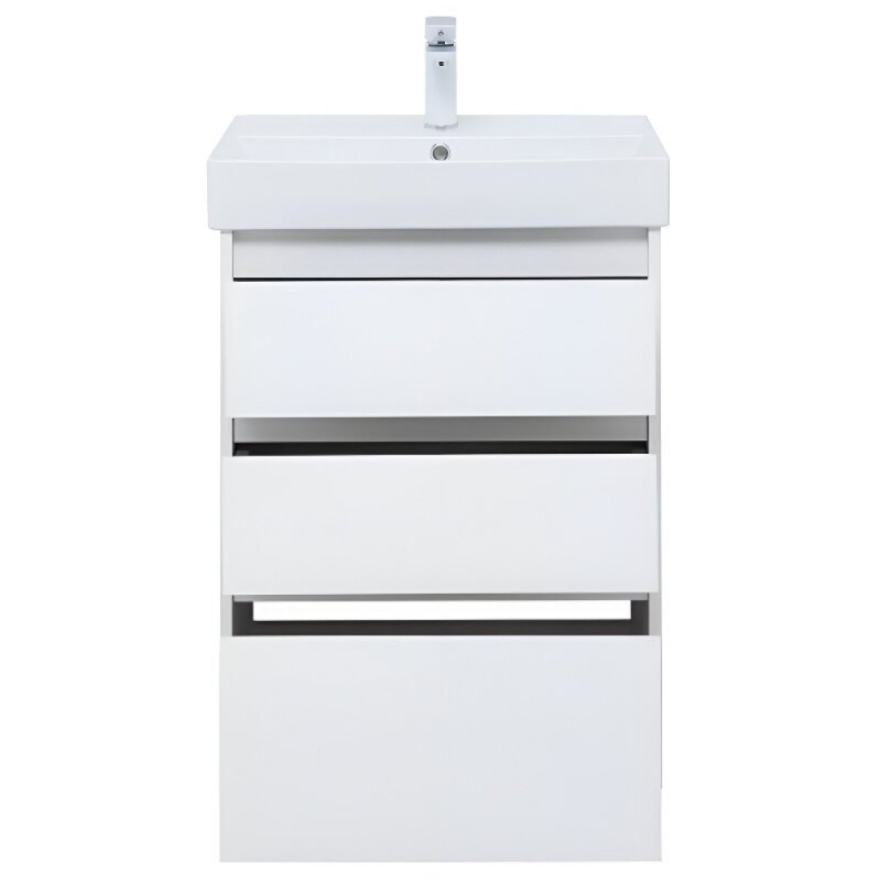 Тумба под раковину Aquanet Nova Lite 302469, 60 см, напольная, цвет белый глянец