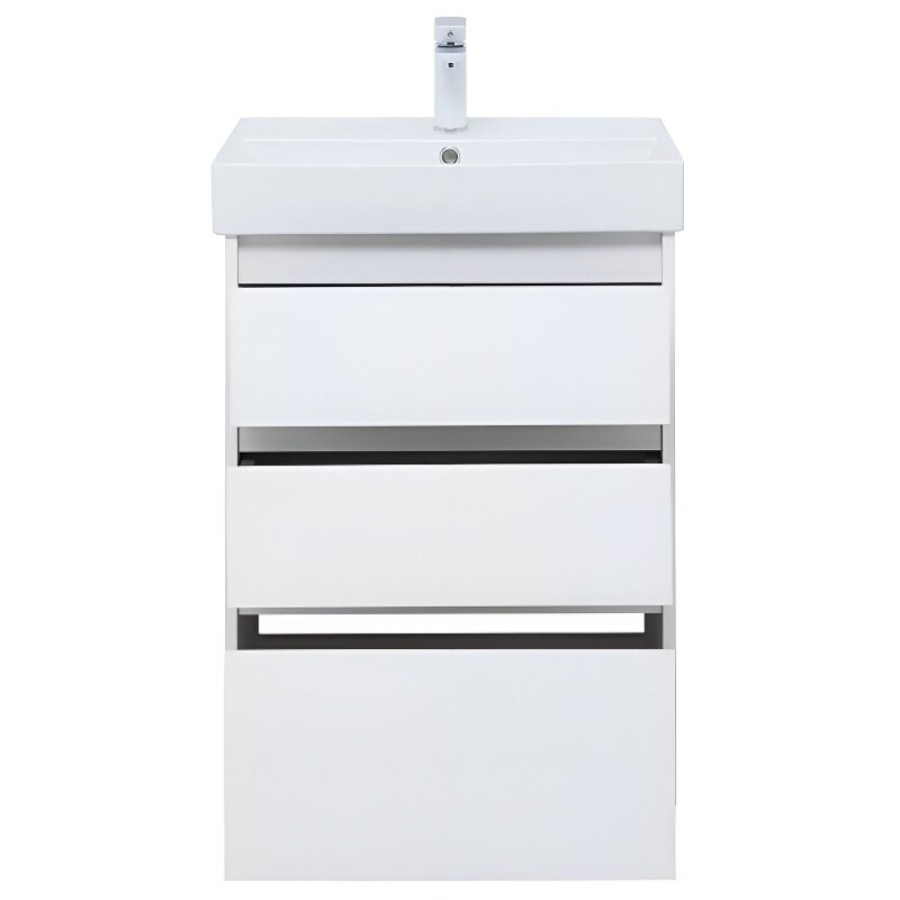 Тумба под раковину Aquanet Nova Lite 302469, 60 см, напольная, цвет белый глянец