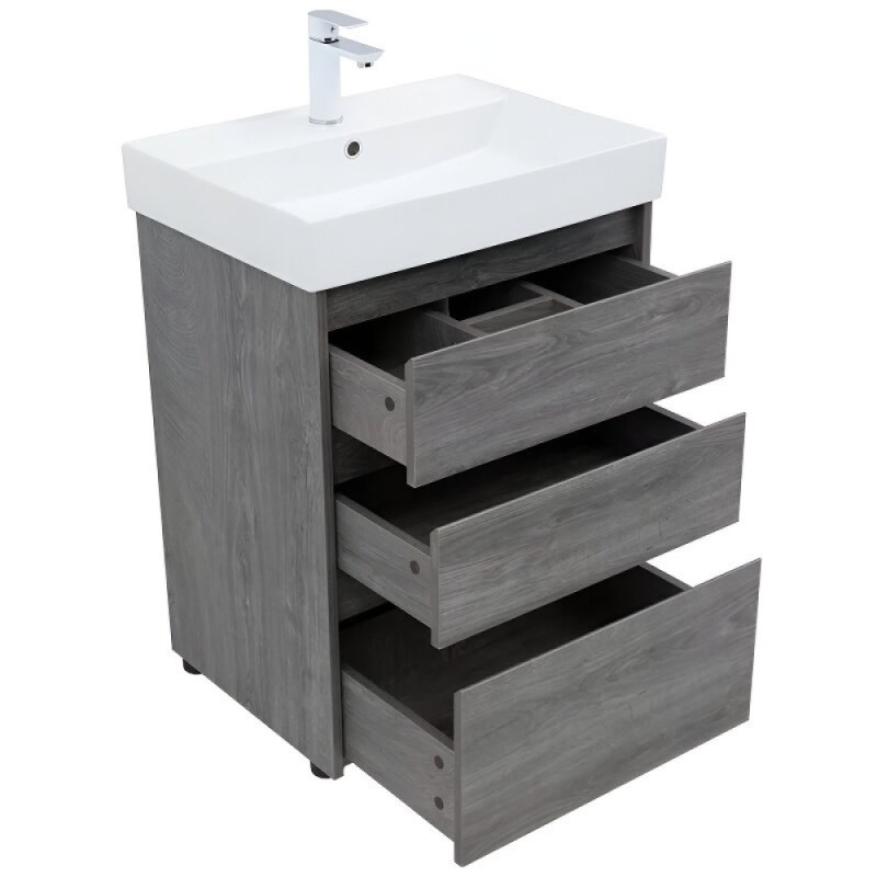 Тумба под раковину Aquanet Nova Lite 302470, 60 см, напольная, цвет дуб рошелье