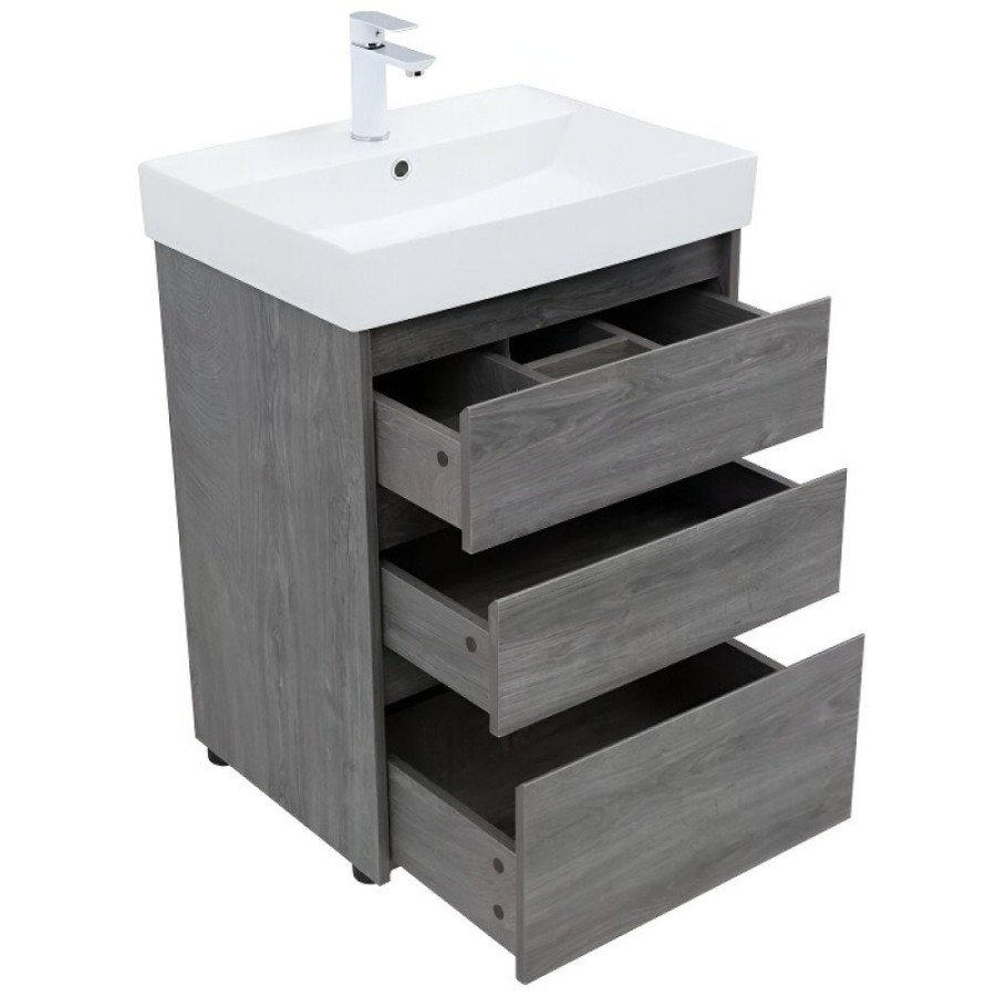 Тумба под раковину Aquanet Nova Lite 302470, 60 см, напольная, цвет дуб рошелье
