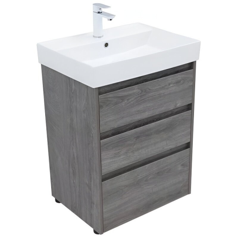 Тумба под раковину Aquanet Nova Lite 302470, 60 см, напольная, цвет дуб рошелье