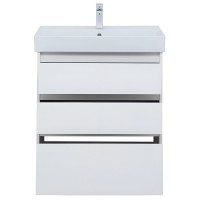 Тумба под раковину Aquanet Nova Lite 302472, 75 см, напольная, цвет белый глянец