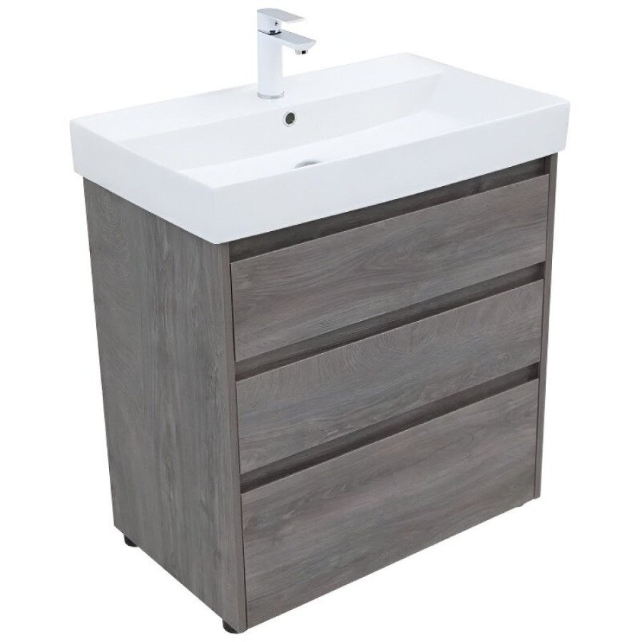 Тумба под раковину Aquanet Nova Lite 302473, 75 см, напольная, цвет дуб рошелье