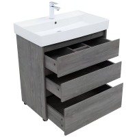 Тумба под раковину Aquanet Nova Lite 302473, 75 см, напольная, цвет дуб рошелье