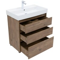 Тумба под раковину Aquanet Nova Lite 302474, 75 см, напольная, цвет дуб рустикальный