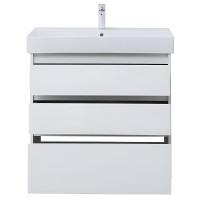 Тумба под раковину Aquanet Nova Lite 302475, 85 см, напольная, цвет белый глянец