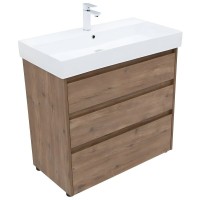 Тумба под раковину Aquanet Nova Lite 302477, 85 см, напольная, цвет дуб рустикальный