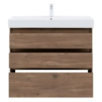 Тумба под раковину Aquanet Nova Lite 302480, 100 см, напольная, цвет дуб рустикальный