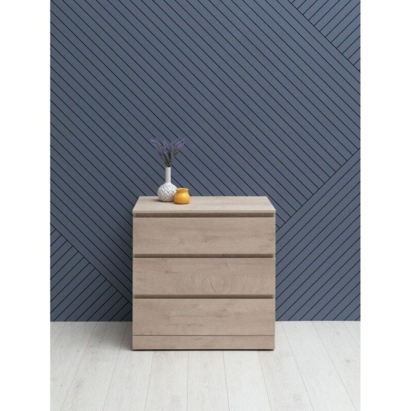 Комод Aquanet Сканди, 80 x 48.3 х 79.7 см, напольный, 3 ящика, дуб эдгрейн, 00302543