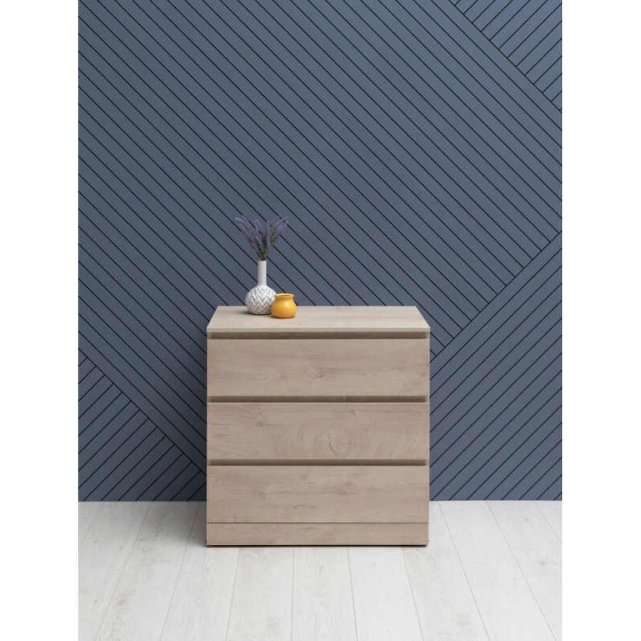 Комод Aquanet Сканди, 80 x 48.3 х 79.7 см, напольный, 3 ящика, дуб эдгрейн, 00302543