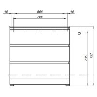 Комод Aquanet Сканди, 80 x 48.3 х 79.7 см, напольный, 3 ящика, дуб крафт, 00302544