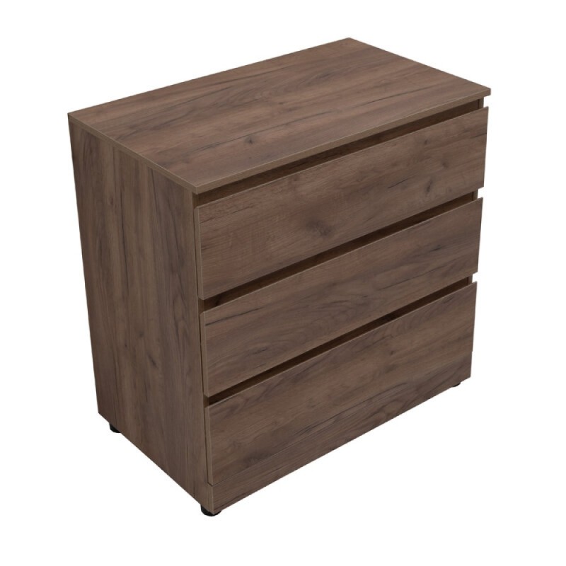 Комод Aquanet Сканди, 80 x 48.3 х 79.7 см, напольный, 3 ящика, дуб крафт, 00302544